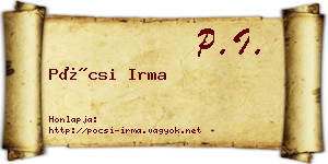 Pócsi Irma névjegykártya