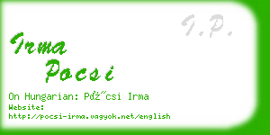 irma pocsi business card